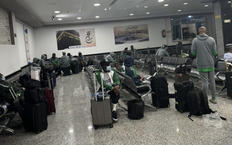 The Super Eagles in a frustrating 12-hour ordeal at Al Abraq International Airport in Libya