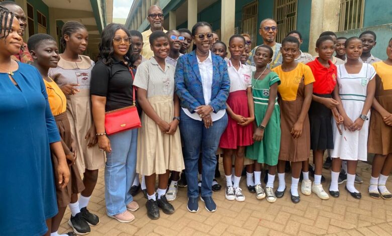 The Minister for Communications and Digitalisation (MoCD), Mrs. Ursula Owusu-Ekuful in a group picture with the trainees and others