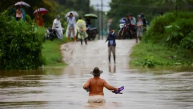 Many roads and bridges became impassable after days of rain