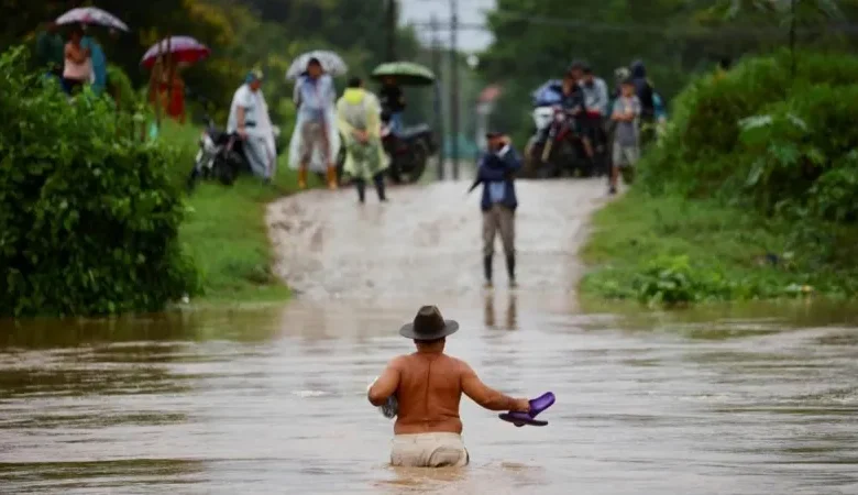 Many roads and bridges became impassable after days of rain