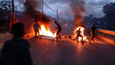 Protesters have clashed with police in the capital Maputo, like in this scene from Monday