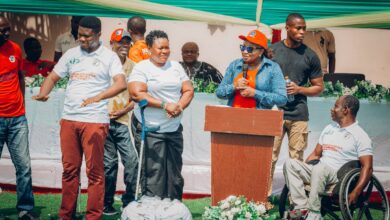 Madam Patricia Appiagyei, MP for Asokwa and Deputy Majority Leader addressing PWDs in Asokwa during the world disability day.