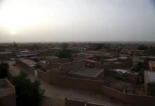 Sunset over the desert town of Agadez, Niger