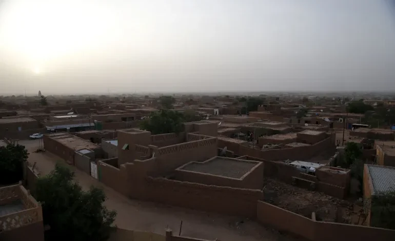 Sunset over the desert town of Agadez, Niger