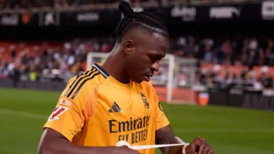 Vinicius Jr was sent off for the second time in his Real Madrid career against Valencia