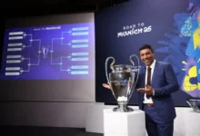 Former Brazil footballer Giovane Elber conducted the Champions League draw