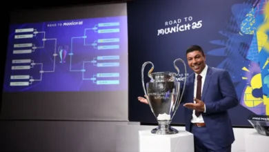 Former Brazil footballer Giovane Elber conducted the Champions League draw