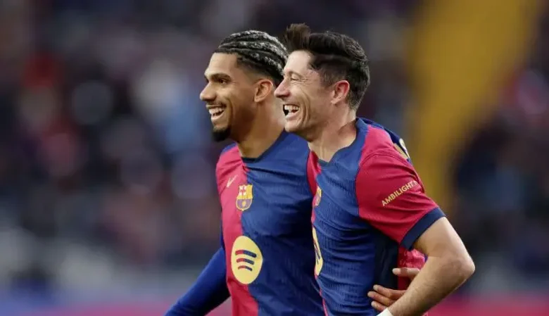 Barcelona's Ronald Araujo and Robert Lewandowski were among the scorers